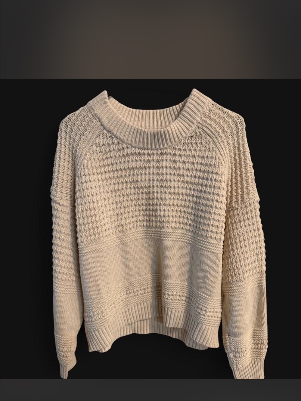 Universal Thread Cream Cable-Knit Crewneck Sweater